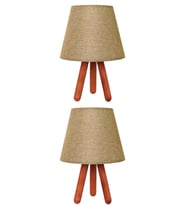 2'li Kilim Tripod Abajur (Kahverengi)