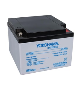 Yokohama YH-122.6 12 Volt  26 Amper Akü (165x176x125 mm) (Siyah)