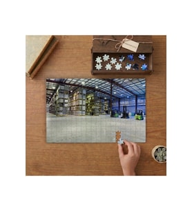 İş Makineleri Fabrika Deposu Tasarımı 240 parça Ahşap Puzzle Ahşap Kutuda MP02471