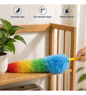 Peluş Püsküllü Yumuşak Toz Alma Fırçası Pratik Kullanımlı