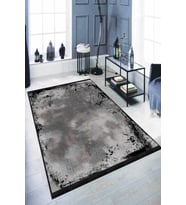 Antrasit Modern Kaymaz Taban Makinede Yıkanabilir Halı AR303 - 100 x 160 cm