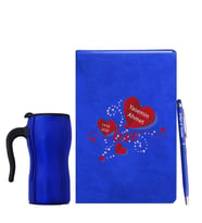 Sevgililer Gününe Özel Mavi Defter Kalem & Termos Mug Hediye Seti 21