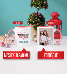 Matematik Öğretmeni Kupa Bardak Pembe Fotoğraflı