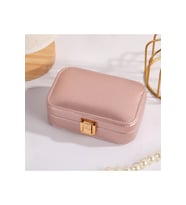 Şık Metalik Pembe Deri Seyahat Takı Organizer, 15 cm Düzenleyici