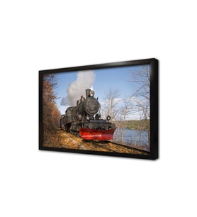 Hareket Eden Buharlı Tren Çerçeveli Cam Tablo