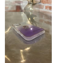 Phone 13 Pro Max Simli yüzüklü  telefon kılıfı (Mor)