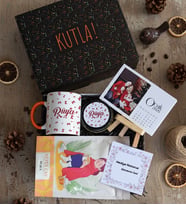 Kişiye Özel Fiyonk Kurdele Desenli Hediye Kutusu - Kişiye Özel Kupa Standart, Çay, Takvim, Mum Doğum Günü Hediyesi