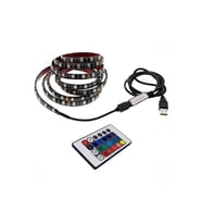 TV Arkası Silikonlu RGB LED Şerit  Kumandalı Ambiyans Aydınlatma  1 Metre USB (Beyaz Zebra)
