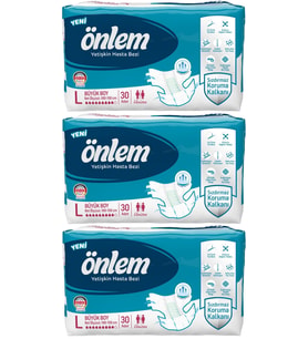 Önlem Hasta Bezi Bel Bantlı Tekstil Yüzey Large Büyük 90 Adet