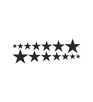 Sıralı Yıldız Oto Sticker 14'Lü Siyah 40*15 Cm