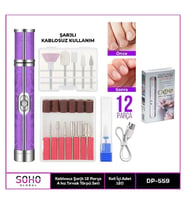 Şarjlı 12 Başlıklı Manikür Seti
