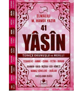 41 Yasin Çanta Boy Türkçe Okunuşlu ve Mealli Pembe Kapak