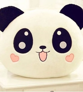 Sevimli Panda Peluş Yastık 35 35cm Beyaz