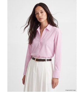 LCW EVERYDAY Pembe Çizgili Poplin Kadın Gömlek