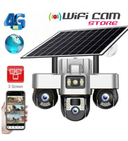 3 Motorlu V380 4G Solar Kamera (Silver)