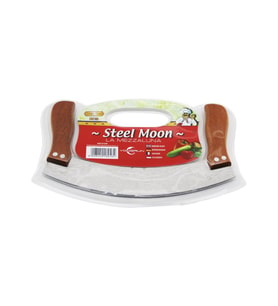 STEEL MOON ÇİFT AHŞAP SAPLI ZIRH BIÇAK KESİCİ - DOĞRAYICI 24 x 14 x 1,5 cm (5343)