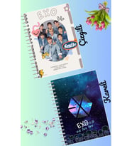Exo kpop defter seti 2 adet A4 boyutu 21*30 çizgili + kareli 60 syf