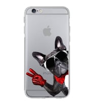 PrintiFy iPhone 6 Plus ile Uyumlu Köpek 2 Kamera Korumalı Şeffaf Kılıf