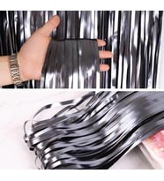 Metalize arka fon perde 1x2 MAT metalik SİYAH