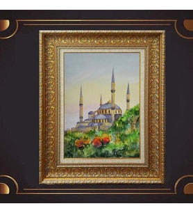 Gold Altın Kalın Çerçeveli Paspartulu Tablo s1180