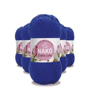5 Adet Cotton Lüks Yelek Tunik Kazak Bluz Hırka İpi Yünü Saks Mavi 97561