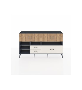 Arges Konsol 8 Raflı 3 Çekmeceli 4 Kapaklı 176x30x99 Antrasit-Çam/Aytaşı