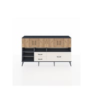 Arges Konsol 8 Raflı 3 Çekmeceli 4 Kapaklı 176x30x99 Antrasit-Çam/Aytaşı