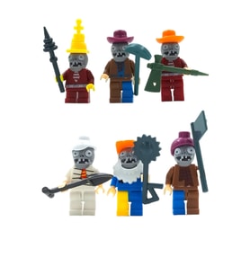 Hayal Gücünü Canlandıran 6'lı Lego Uyumlu Plants vs Zombies Figürleri 5cm. ve Aksesuarları (Çok Renkli)