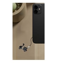 Miyuki Boncuk El Yapımı Siyah Motorsiklet Telefon Çarmı - Charm (Çok Renkli)