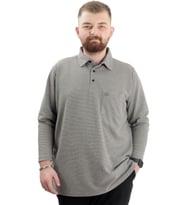 Mode XL Büyük Beden Erkek Sweatshirt Polo Yaka Uzun Kol WAFFLE 23449 Haki