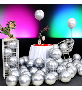 ULTRA YÜKSEK KALİTE 50ADET GÜMÜŞ KROM BALON AYNALI BALON PARLAK BALON METALİK BALON KROM GÜMÜŞ BALON