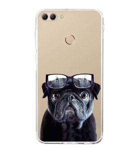 PrintiFy Huawei Y9 2018 ile Uyumlu Köpek 3 Kamera Korumalı Şeffaf Kılıf