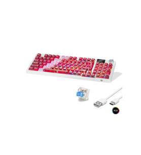 Kablosuz Mekanik Gaming Klavye Rgb Blue Switch 95 Tuş - Kırmızı Beyaz MF1705R