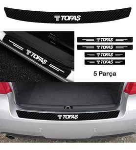 Tofaş Murat İçin Uyumlu Aksesuar Oto Bağaj Ve Kapı Eşiği Sticker Set Karbon