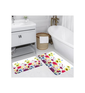 Rovigo Home Dijital Baskılı 2'li Banyo paspas Takımı RVG5070 (Kırmızı)