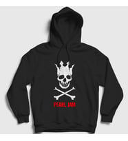 Presmono Unisex Siyah Skull Pearl Jam Kapüşonlu Sweatshirt 74298tt