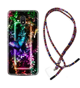 Xiaomi Redmi 8A 8 Pro 9C 9T 10C 11T Pro Kılıf Boyun Asklı Rasta Silikon Butterfly Neon 1684