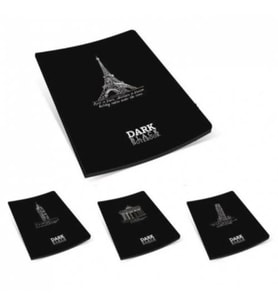 GIPTA DARK İPLİKLİ DİKİŞLİ KARTON KAPAK A5 36 YP. ÇİZGİSİZ SİYAH DEFTER 2677 - TEKLİ