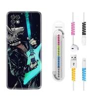 INFINIX Note 11 Pro Note 10 Hot 9 Play Kılıf Kablo Koruma Spiral Silikon Dog Guitar 1789