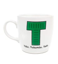 BEYAZ T HARFİ RENKLİ TASARIM TOMBUL KUPA