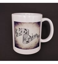 Müzik Notaları Tasarımlı Kupa Bardak