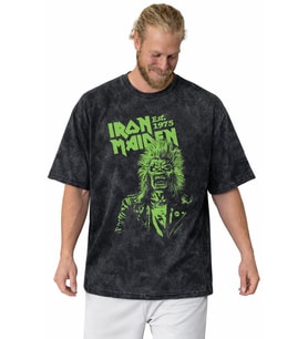 Iron Maiden Rock Metal Müzik Grubu Baskılı Unisex Oversize Vintage Yıkamalı Tişört