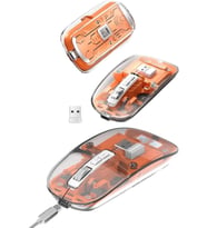 Sessiz Tıklama Çift Modlu Bluetooth Ve Alıcı Şeffaf Mouse Fare