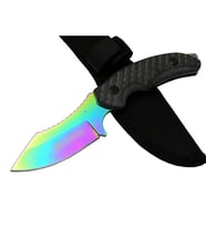 Columbia 156A Renkli Gökkuşağı Kamp Çakı Bıçağı 19 cm - Kılıflı