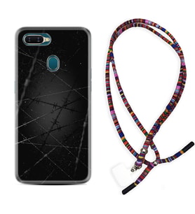 Oppo A5S A15 A16 A54 A55 A73 A74 Kılıf Boyun Asklı Rasta Silikon Dikenli Tel 1779