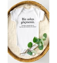 Biz Aslen Göçmeniz Özel Tasarım Bebek Zıbın Pamuklu Çıtçıtlı Body
