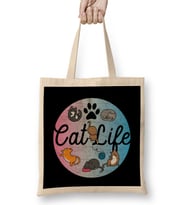 Cat Mom Af Cute & Funny Cat Life Adorable Circle of Kittens Bez Çanta Uzun Saplı