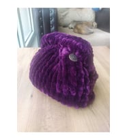 Gizli Burslu Kadife Mor Çanta Handmade