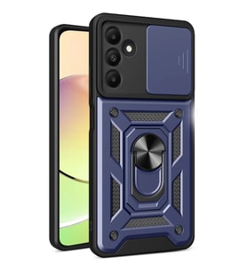 Samsung Galaxy M15 Kılıf Pars Lens Yüzüklü Silikon - Lacivert