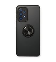 Samsung Galaxy A53 5g Kılıf Montreal Yüzüklü Silikon Kapak - Siyah